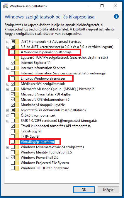 Windows szolgáltatások